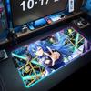 Suisei Hoshimachi Mouse Pad RGB Gaming Mousepad Big LED Pad PC Desk Mat Luminous Mouse Pad Large Keyboard Mats Table Rug With
