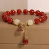 1Pcs Charm Talismans Jewelry Red Natural Jade Beads Bracelet Luxury Gemstone Accessories  Gifts For Women