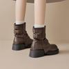 Kurzstiefel Damen Herbst und Winter 2025 neu Frühling und Herbst dicksohlige braune Hosen Einzelstiefel Ritter Mittelstiefel Damenstiefel