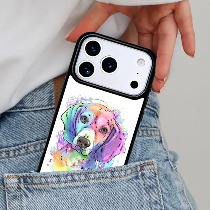 

Beagle Floral Dog Phone Case for iPhone 16e 15 14 13 12 17 Pro Max Plus Air 17pro Cover Coque iPhone 15 Plus