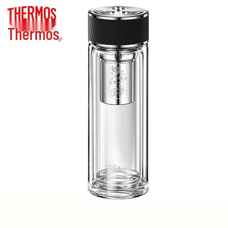 THERMOS Double-Layer Glass Tea Infuser Bottle 400ml