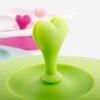 Cup Cover Food-grade Heart Handle Silicone Solid Color Anti-dust Cup Lid for Cup
