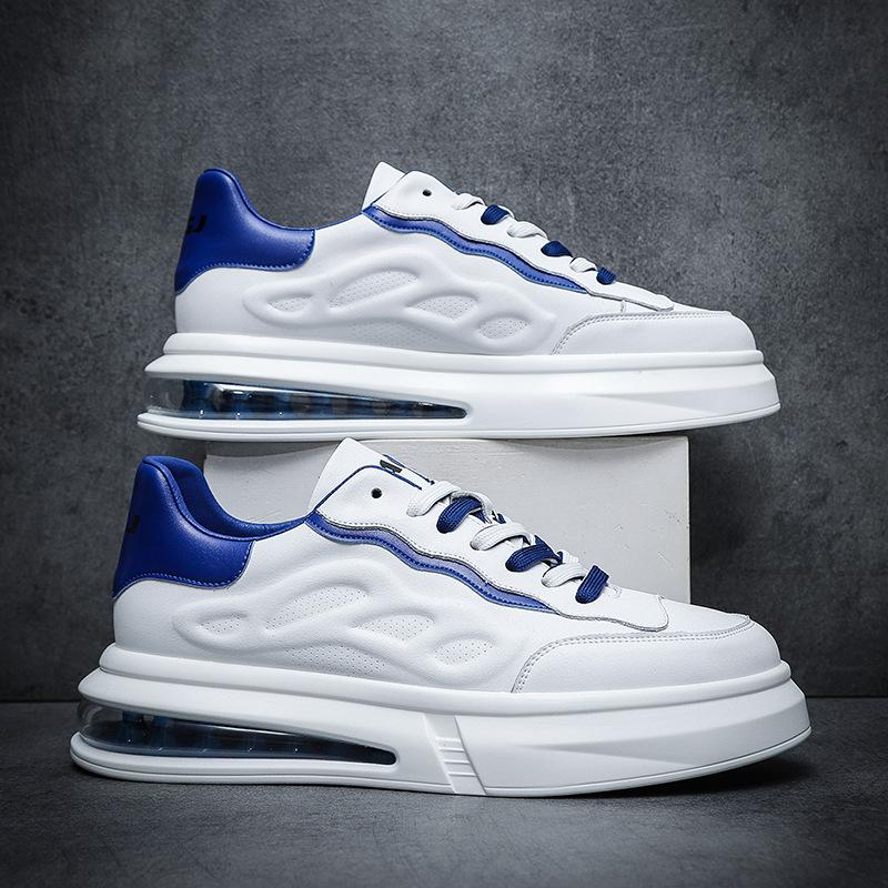 Board Schuhe Herren zweifarbige Schnürsenkel, kleine weiße Schuhe, Rindlederschuhe, junger Guochao-Stil Farbabstimmung Luftpolsterschuhe, Direktverkauf ab Werk