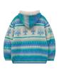 WAIKEI Snow Gradient Fur Hooded Zip-Up Blue