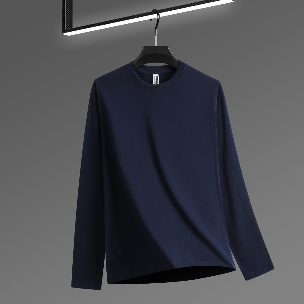 New Simple Basic Versatile Long-sleeved Men's Spring and Autumn High-quality Round Neck Inner Loose Bottoming Shirt Top