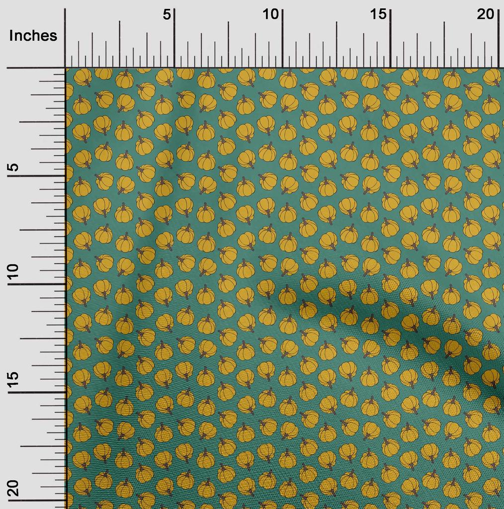 oneOone Cotton Flex Black Fabric Pumpkin Dress Material Fabric Print Fabric By The Yard 40 Inch
