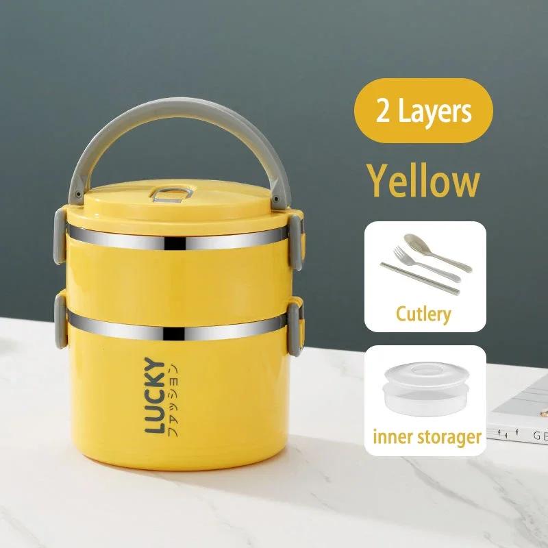 1/2/3/4-lagige tragbare Lunchbox Thermo-Isolierung Bento Thermosbehälter Bento-Tasche Speisenwärmer für Kinder Lebensmittelbehälter