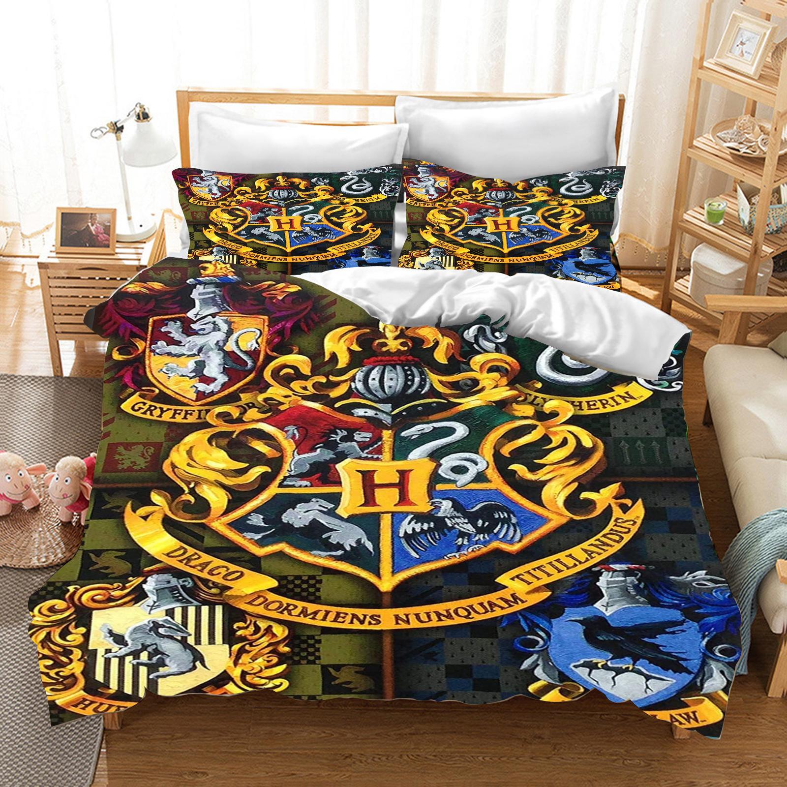 

Гаррі Поттер Поліестеровий Набір Постільної Білизни Підковдра Розмір Queen Бавовна Милий Принт Мультяшна Наволочка Підходить Для Дітей 155x220cm