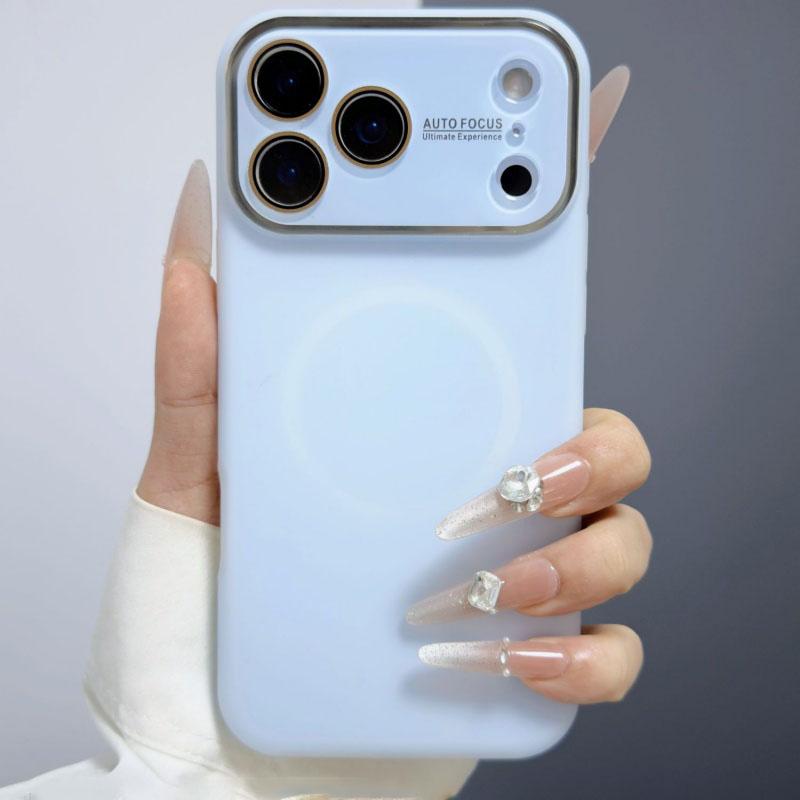 Luxury Large Window Jelly Matte Magnetic forMagsafe Case foriPhone 17 16 15 14 Pro Max Wireless Charge Candy Defender Cover