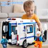Mini Car Diecast Ambulance Fire-Truck Policecar Model Sound And Light Vehicle Simulation Collection Gifts Toys Boys