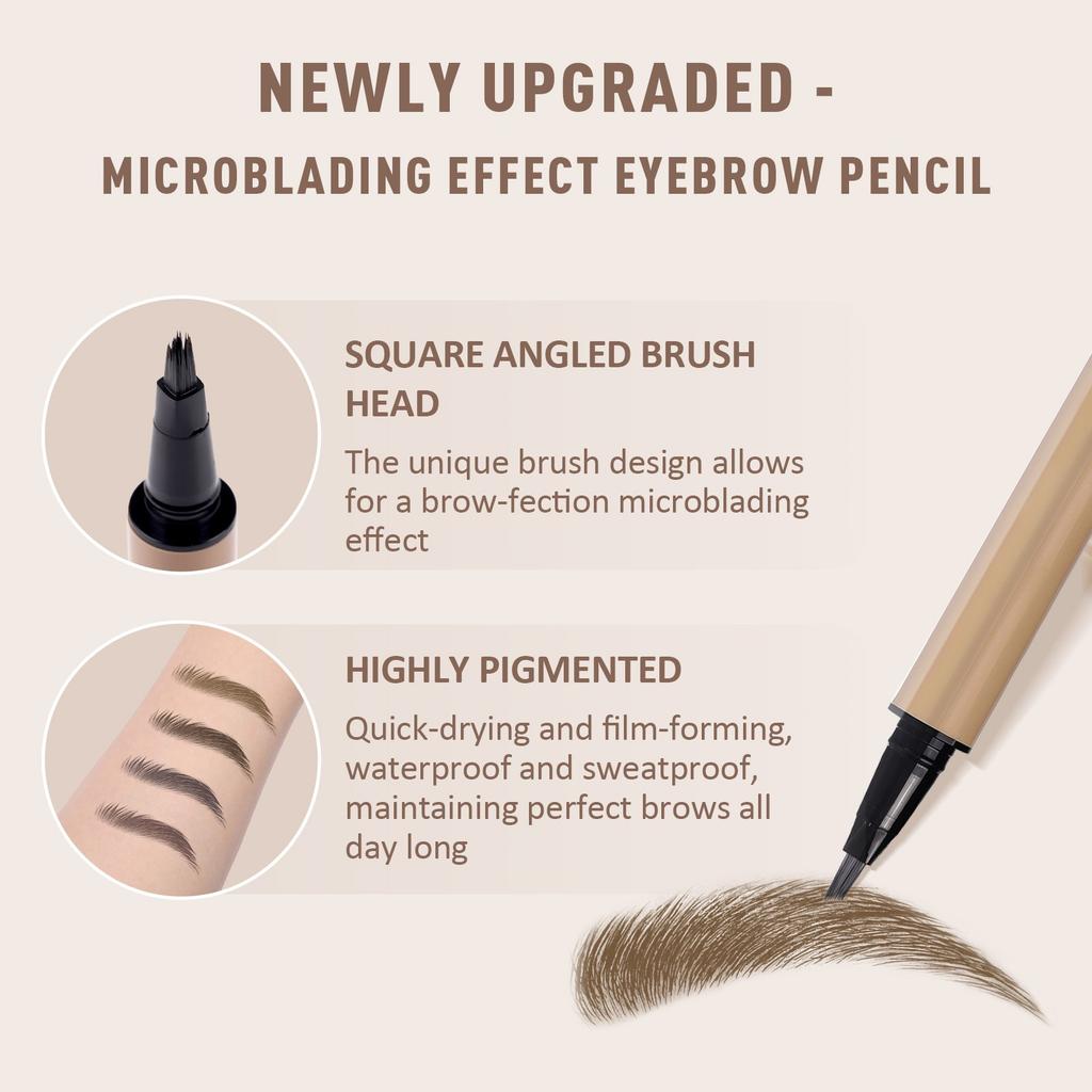 Eyebrow Corner Brush Eyebrow Pencil, Liquid Micro-blade Female Eyebrow Pencil, Natural Eyebrow Pencil, Easy To Color, Waterproof,0.6ml