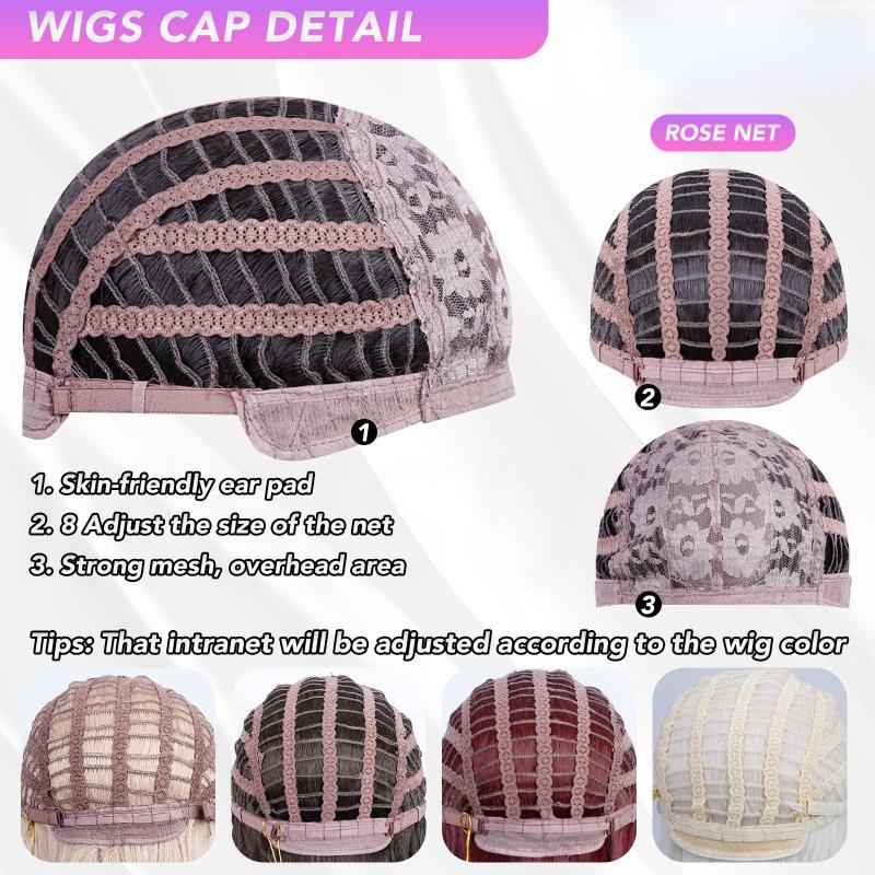 Brown Pink Bangs Wig 26 Inch Fiber Synthetic Wigs Heat-resistant Natural Party or Selfie For Women Korean Fashion