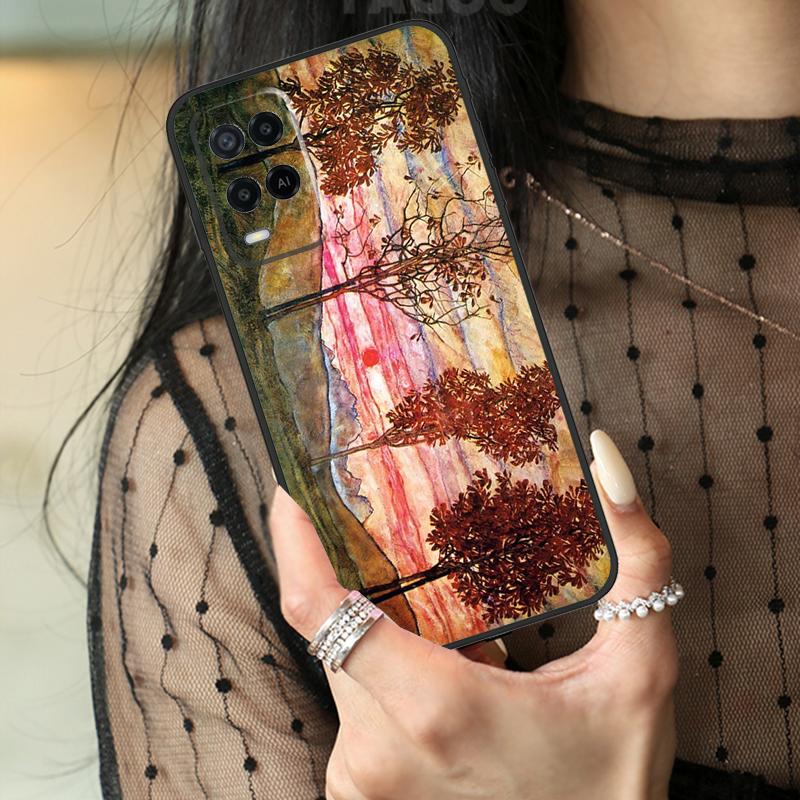 Egon Schiele Art Case For Oppo A74 A94 A54 A80 A60 A40 A18 A38 A58 A78 A98 A96 A76 A16 A15 A17 A57 A77 A5 Pro