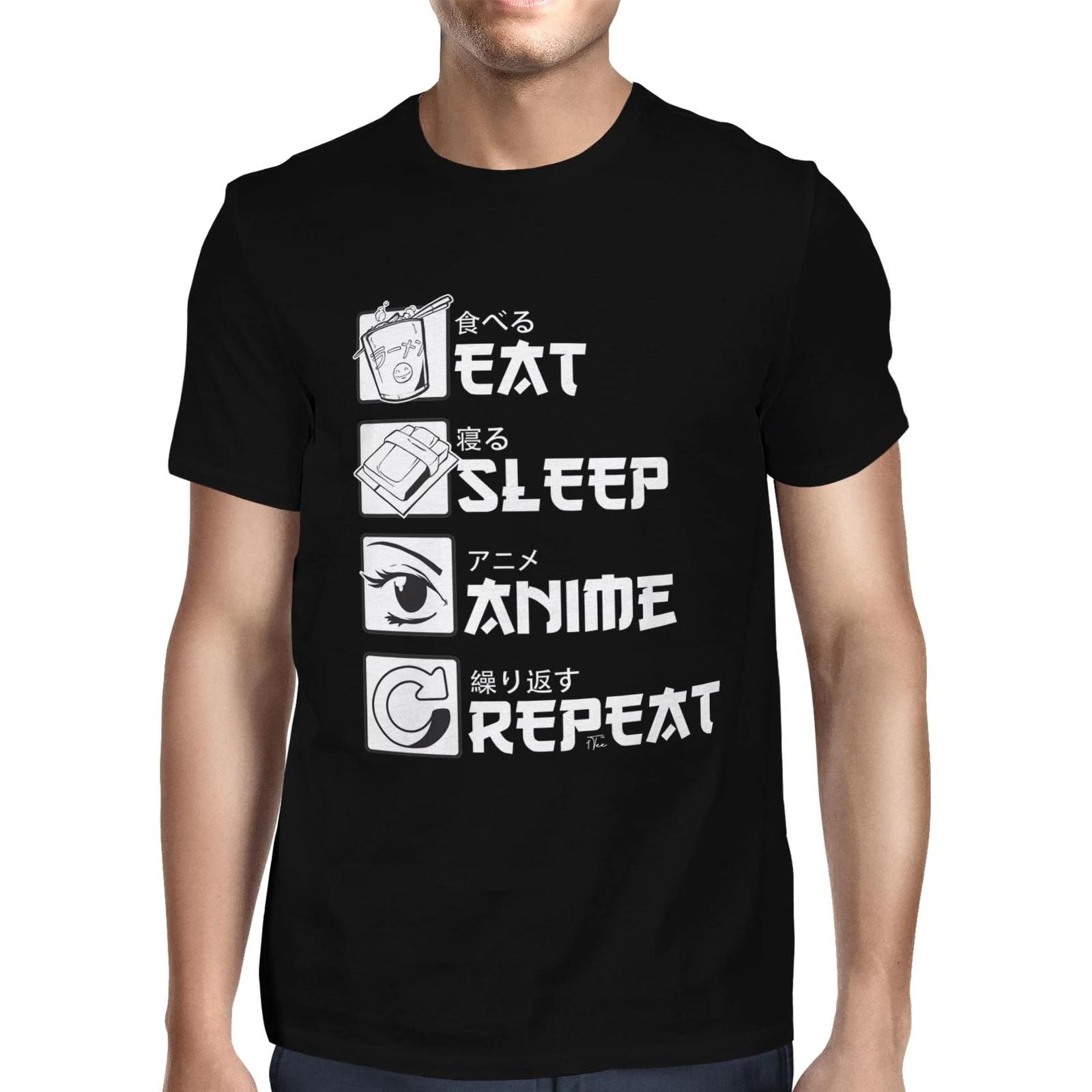 1Tee Mens Eat,Sleep,Anime, Repeat  T-Shirt XS
