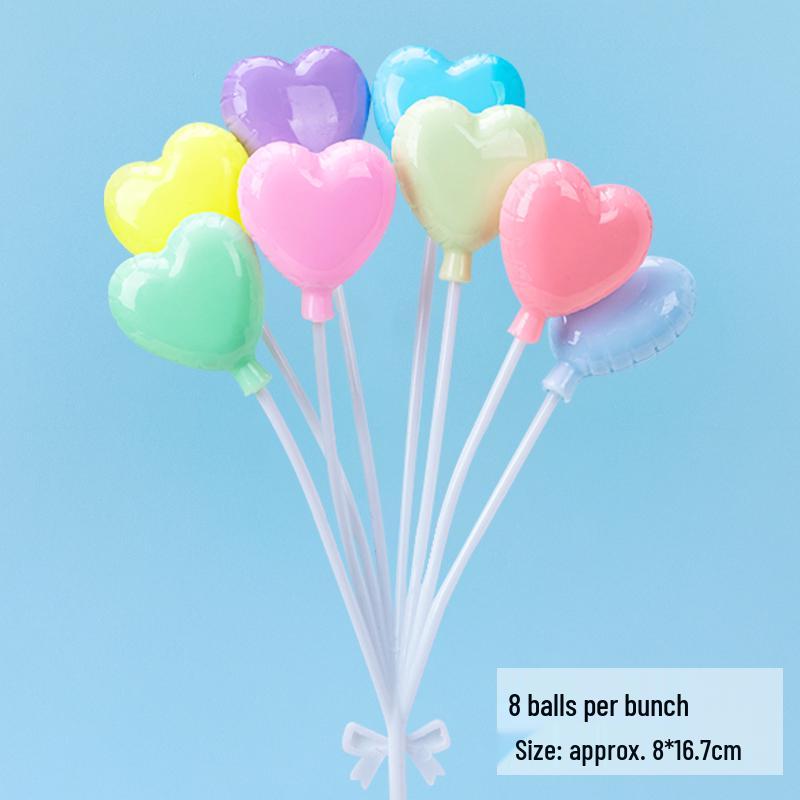 Valentine's Day & Birthday Cake Topper: Gold, Silver, and Colorful Transparent Wishing Balls Decoration