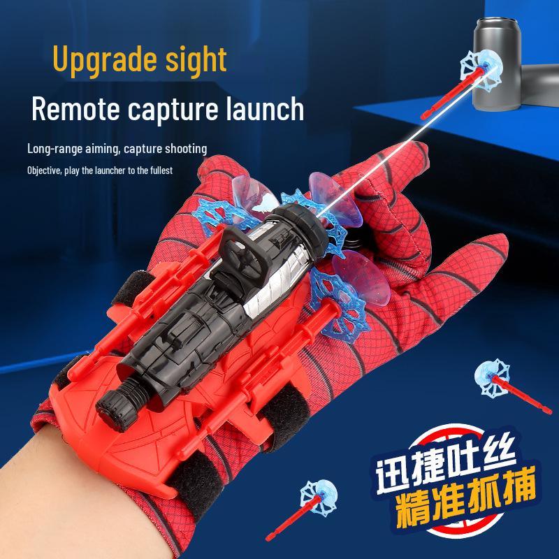 Spider Hero Wrist Launcher: Suction Cup Web-Shooter Toy with Sticky Wall Soft Bullet