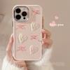 Pink Love Bow 17promax Mobile Phone Case Iphone16 Electroplated Three Dimensional 11 Suitable for Apple 13 Women 14
