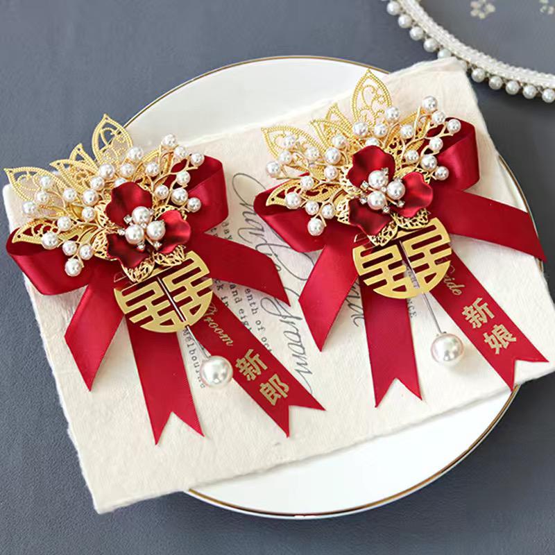 

High-Quality Wedding Corsage Pin & Lapel Flower Set for Bride, Groom, Parents & Grandparents
