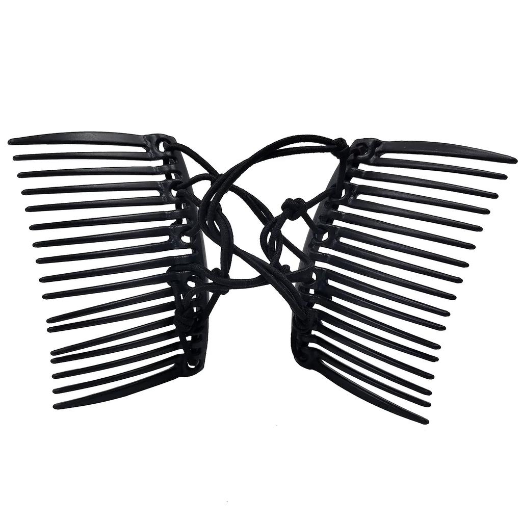 Magic Hair Claws Tuck Comb Updo Elastic  Hair Clip Stretchy Knotted Double Comb Elastic Hair Combs Ponytail Holder Barrettes