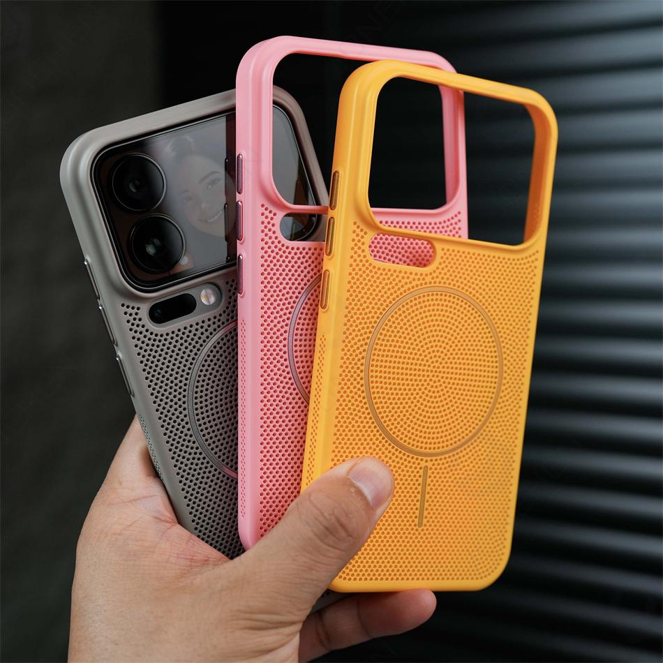 Magnetic For Xiaomi Mi 14 1 17 Pro Max Mi17 17p Case New Candy Simple Fine Hole Heat Dissipation Anti-drop PC Cover For