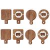 Bottle Opener Magnetic Cartoon Pattern Manual Wooden Hanging Hole Refrigerator Paste Beer Opener Kitchen Gadgets