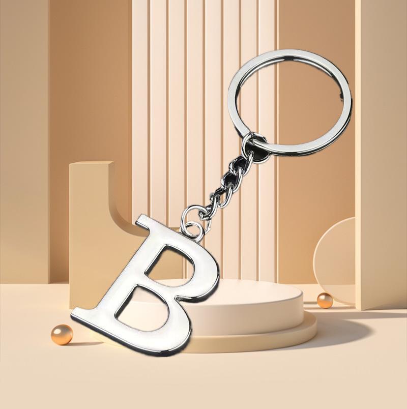 Elegant Zinc Alloy Letter Keychain - Unique Pendant Design for Women's Bags
