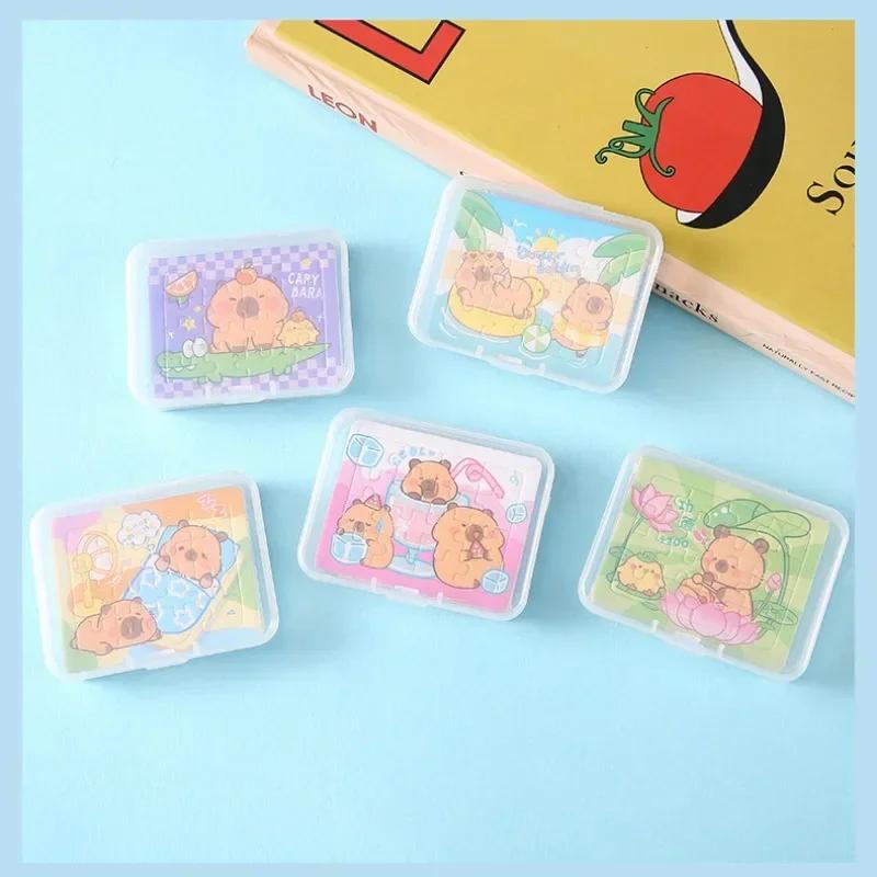 Cartoon Mini Capybara Paper Puzzle Box Children's Puzzle DIY Puzzle Board Gift Hand Eye Coordination Exercise Cardboard