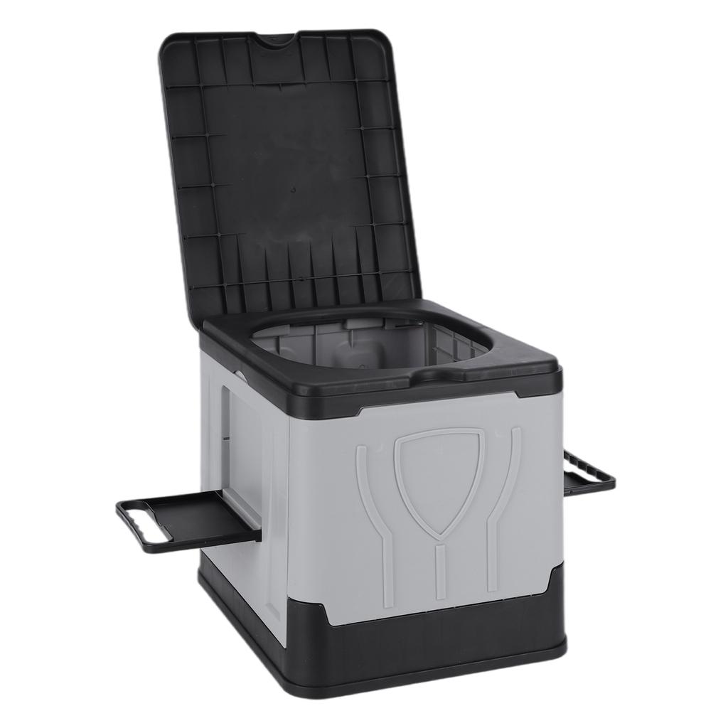 Toilettes de Camping Pliables avec Porte-Papier et Couvercle Toilettes d'Urgence Réutilisables pour Camping Voyage Plein Air Voiture Camping-Car et Usage d'Urgence