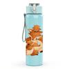 1PC Twin Fox Family Cartoon 750ml Color Plastic Sports Water Bottle Leakproof Flip Straw Lid Suitable for Sports Office Home Use