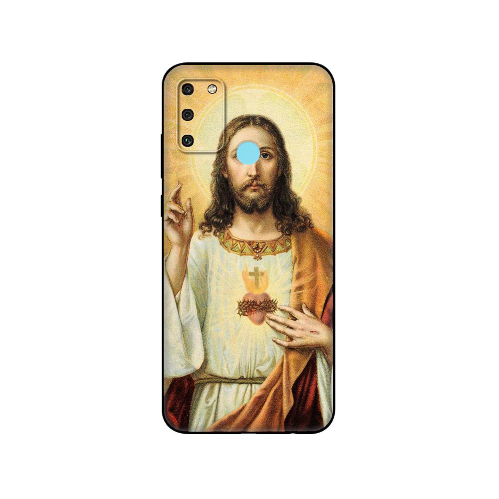 Black Tpu Case For Huawei Honor 8a Prime 8s Prime 9 Lite Honor 9A 9C 9X Premium 9x Pro 9S Case Cover Christ Jesus Cross