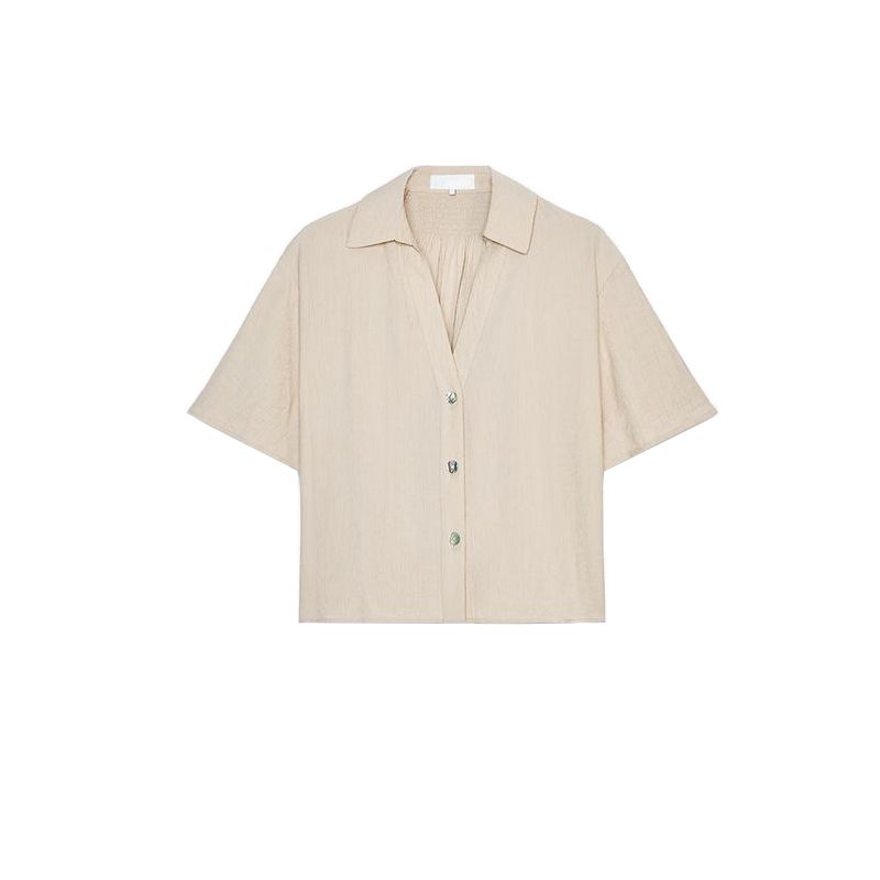 Honeycomb Plaid Short Sleeve Lapel Shirts 4387024 Series with Decoration Wide Leg High Waist Casual Trousers 4387022