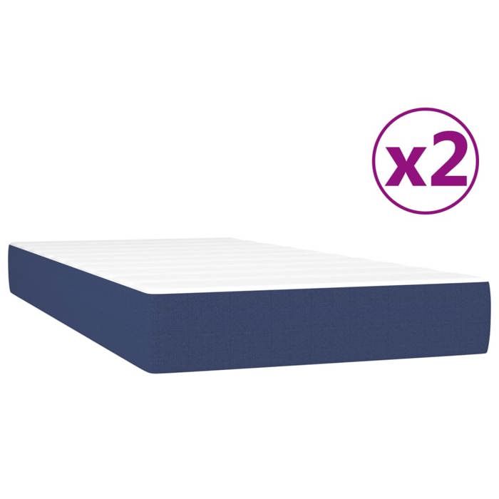 Maison Exclusive - Sommier à lattes de lit avec matelas Bleu 200x200 cm Tissu