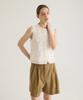 Oteumilkape Linen Blend Bermuda Two-Tuck Shorts - Camel