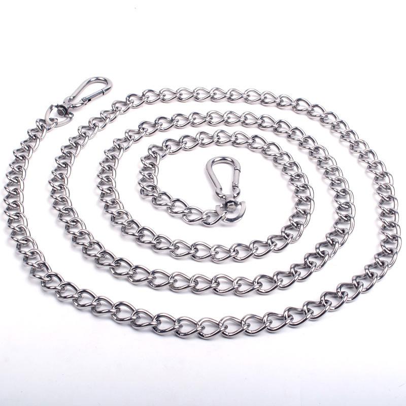 

Фабрика товаров для питомцев Металлическая собачья цепь Нержавеющая сталь Одна верхняя Двойная головка Собачья цепь Поводок для выгула Устойчивый к укусам Поводок для выгула 4mm*200cm