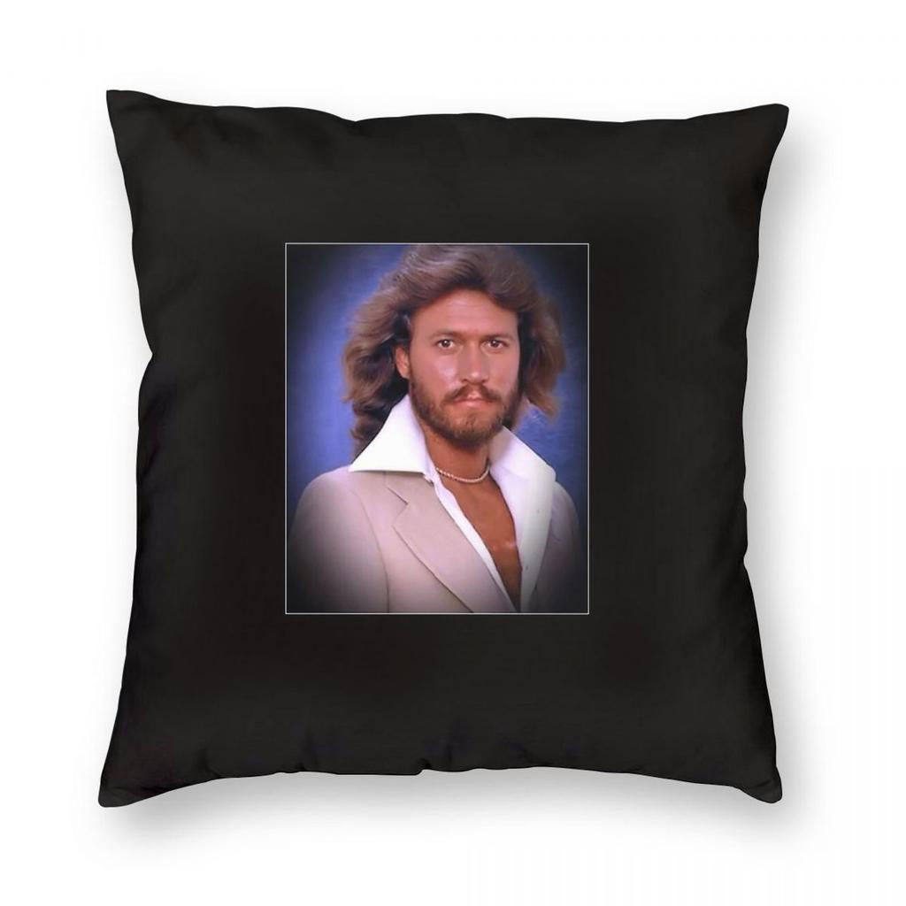 Federa per Cuscino Quadrata Bee Gees Barry Gibb Poliestere Lino Velluto Cerniera Creativa Decorativa Copricuscino per Stanza