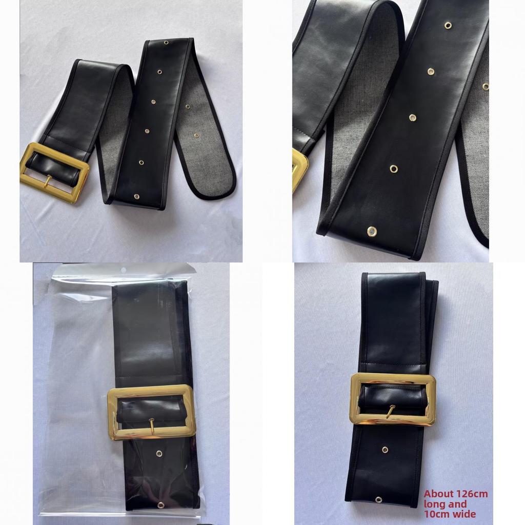 Women Wide Pu Leather Belt With Alloy Pin Buckle For Dresses Outerwear And