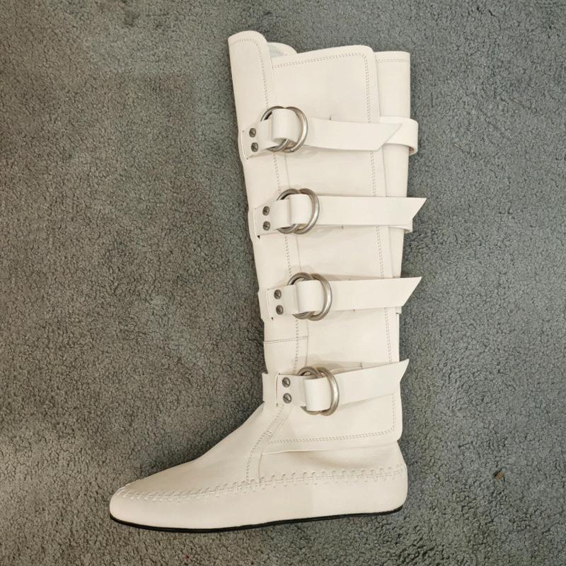 2025 autumn and winter new pointed thick heel medium heel women's boots belt buckle side zipper knight boots long boots fashion boots women's boots