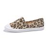 Autumn New Womens Leopard Print Canvas Slip-On Shoes Flat Comfort Casual Sneakers Breathable for Students Daily Walking Sneakers