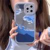 Korea Aesthetic Cloud Mirror Flower Camera Protective Phone Case For Iphone 13 12 11 Pro Xs Max X Xr 7 8 Plus Soft Back Cover