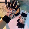 Driving Keep Warm Windproof Leopard Outdoor Female Gloves  Gloves Velvet Thick Mittens