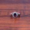 Natural Red Garnet Ring, 925 Sterling Silver Ring, Multi Stone Solitaire Ring, Handmade Women Ring, Promise Ring, Gift For Girlfriend