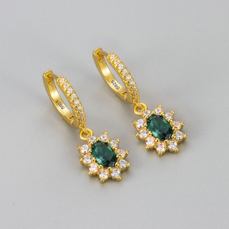 925 Silver Earrings For Women Trendy Heart Star Zircon Earring Jewelry Prevent Allergy Party Accessories Gift