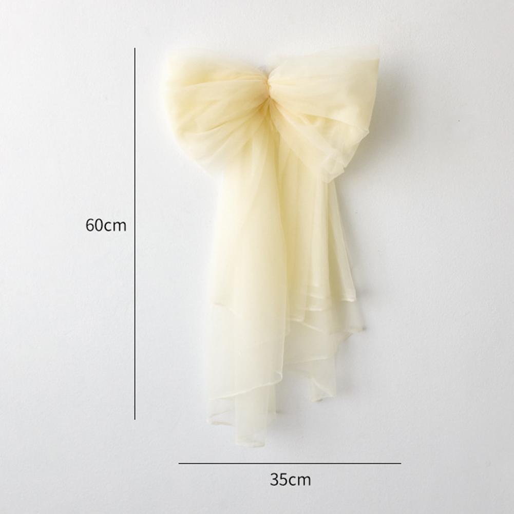 

60cm Christmas Tree Top Bowknot Decoration with Mesh Yarn for Holiday Decorating Including Trees Wreaths and Garlands бежевий