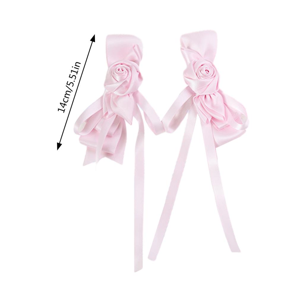 1pair Bowknot Shape Hairpins Hot Girls Rose Ribbon&Bowknot Hair Clip Makeup Hair Clip for Woman Ponytail Hair Clip