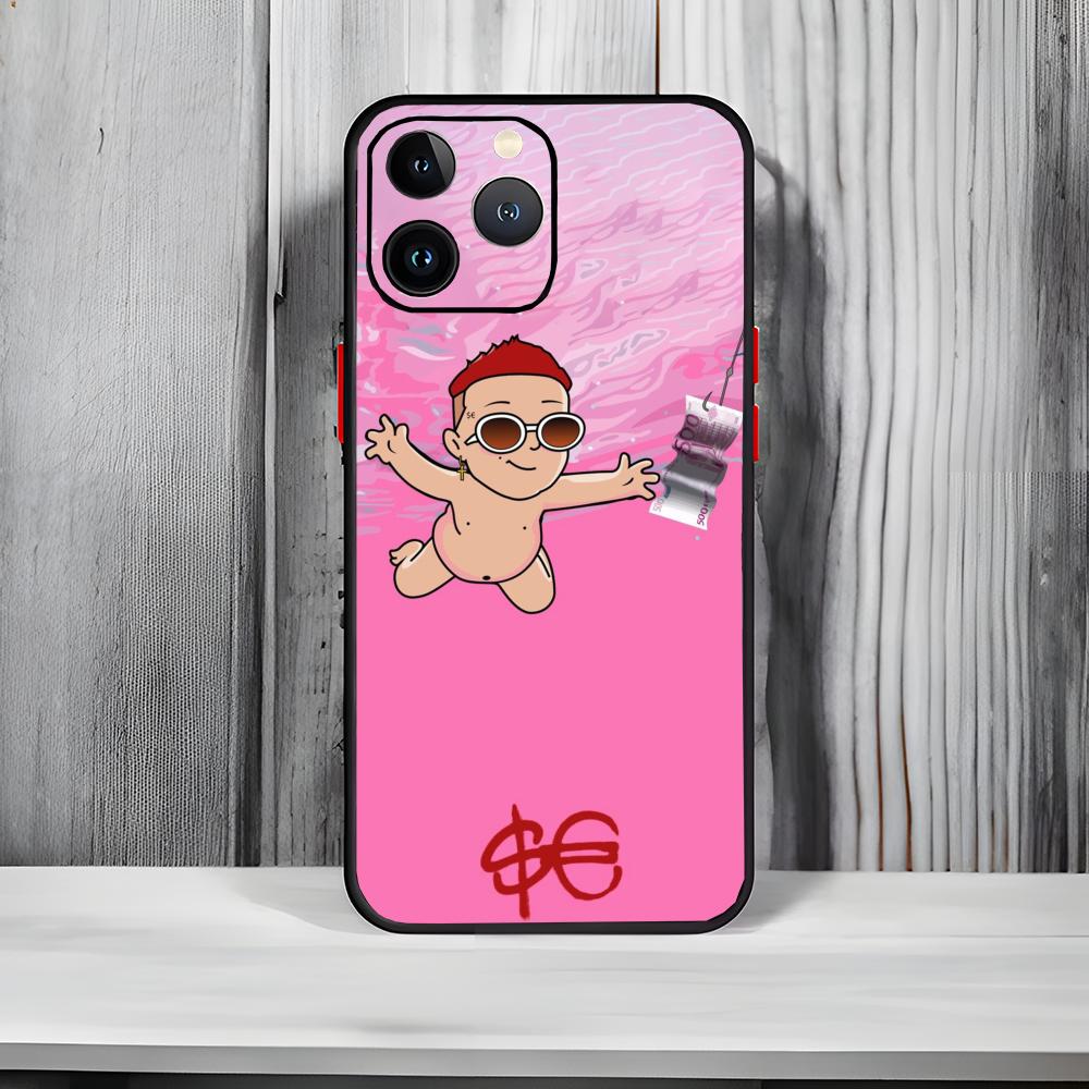 Singer S-Sfera Ebbasta Album Cover Phone Case Black Matte Thin Phone Case For iPhone17 16 15 14 13 ProMax