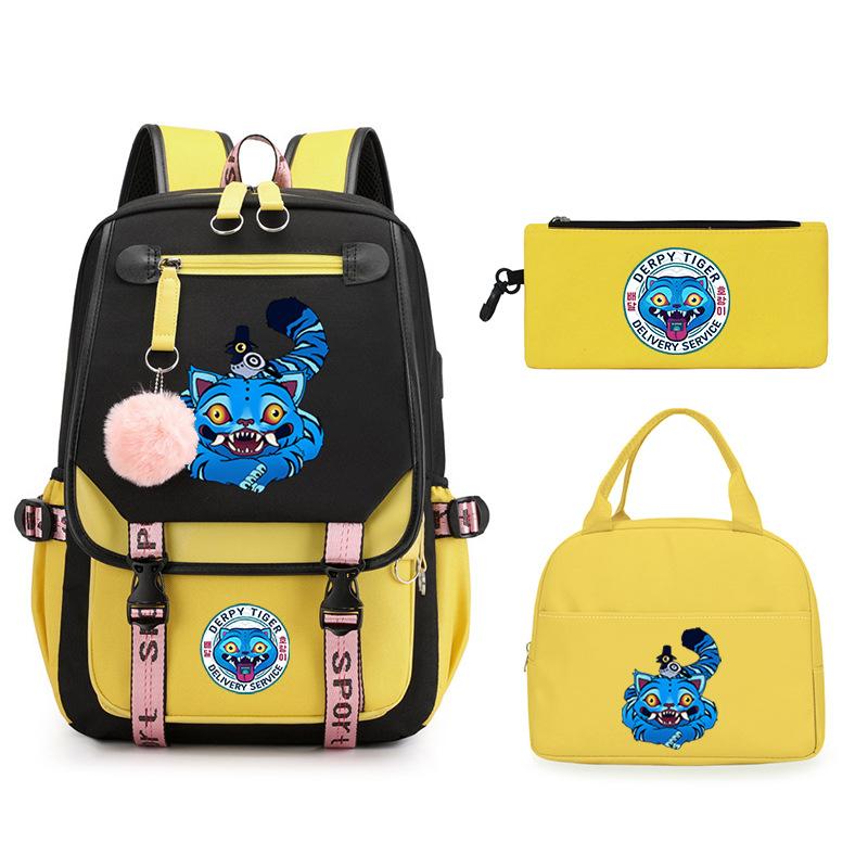 The Witch Hunter Girl Group Has the Same Peripheral Cartoon Korean Version Schoolbag Set, Cross-border Campus Trend, Primary and Secondary School