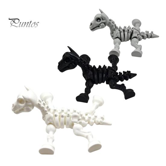 Modern Aesthetic Room Decor 3D Printed Horse Skeleton Figurines, Articulated Ornaments, Movable Joints Creative Desk Toy for Adults Fidgety