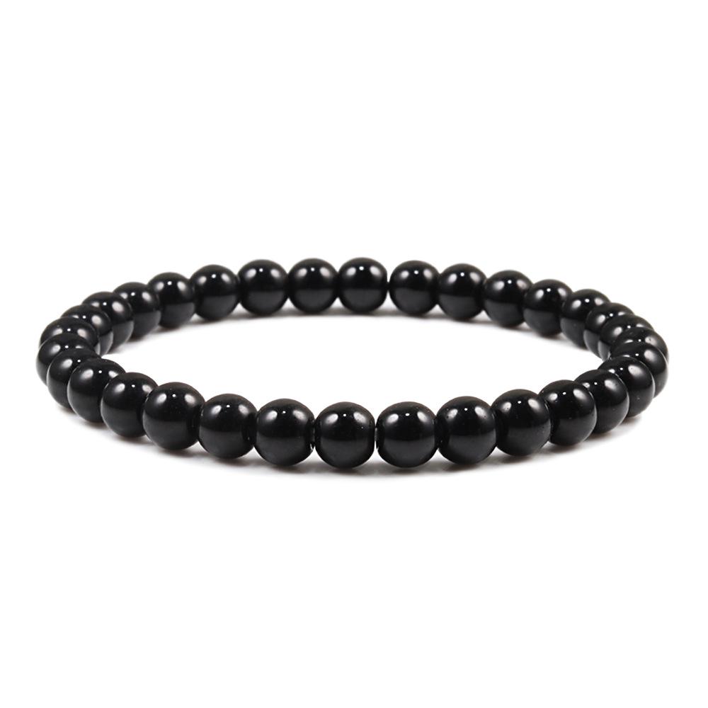 Men s Trendy Obsidian Bracelet with Irregular Copper Beads and Micro-Inlay Design