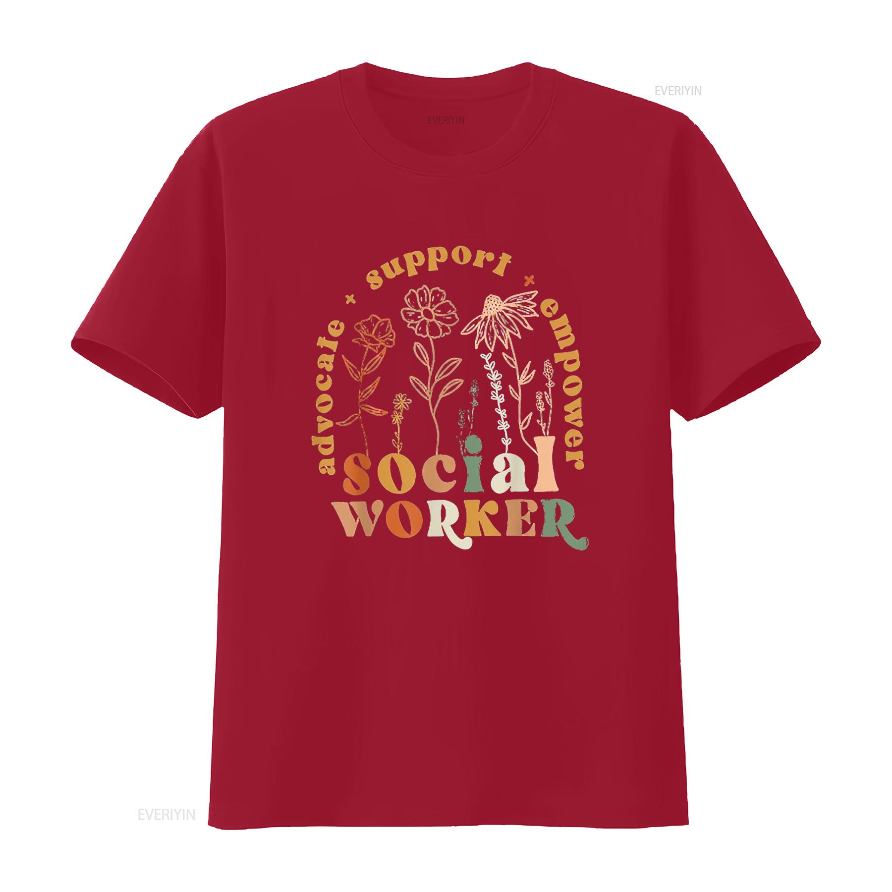 

Social Worker T Shirt Funny Work Month Black Large vintage Washed Top For Everyday Wear graphic fashion Versatile homme S