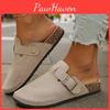 Zoccoli Solidi Donna Colore Piatto Casual Slip-On Design con Cinturino a Fibbia Scarpe Donna Comode